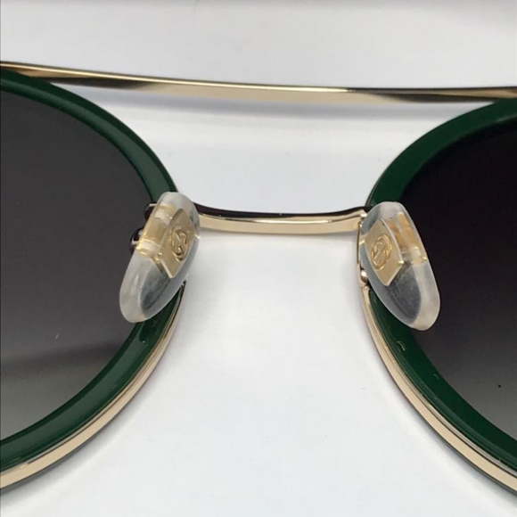 New - 💯 Original GUCCI Green Gradient Round Ladies Sunglasses GG0061S 003 - Picture 7 of 16